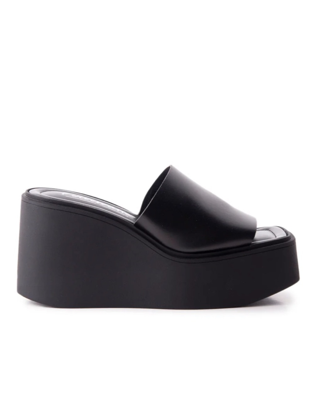 NIB L’intervalle Rieti Black Leather Size 38 Platform Sandal